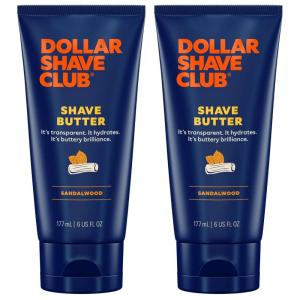 Dollar Shave Club | Shave Butter 6 ounce (2 Pack) Sandalwood | Translucent Shaving Cream for Sensitive Skin(Sandalwood)