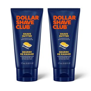 Dollar Shave Club | Shave Butter 6 ounce (2 Pack) Sandalwood | Translucent Shaving Cream for Sensitive Skin(Synthetic Fragrance Free)