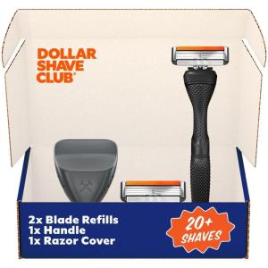 Dollar Shave Club | The Guest Pass Shave Set | 2 Swift Rinse Refill Cartridges, 1 Handle (Black), 1 Razor Cover, Razors for Men(Black)