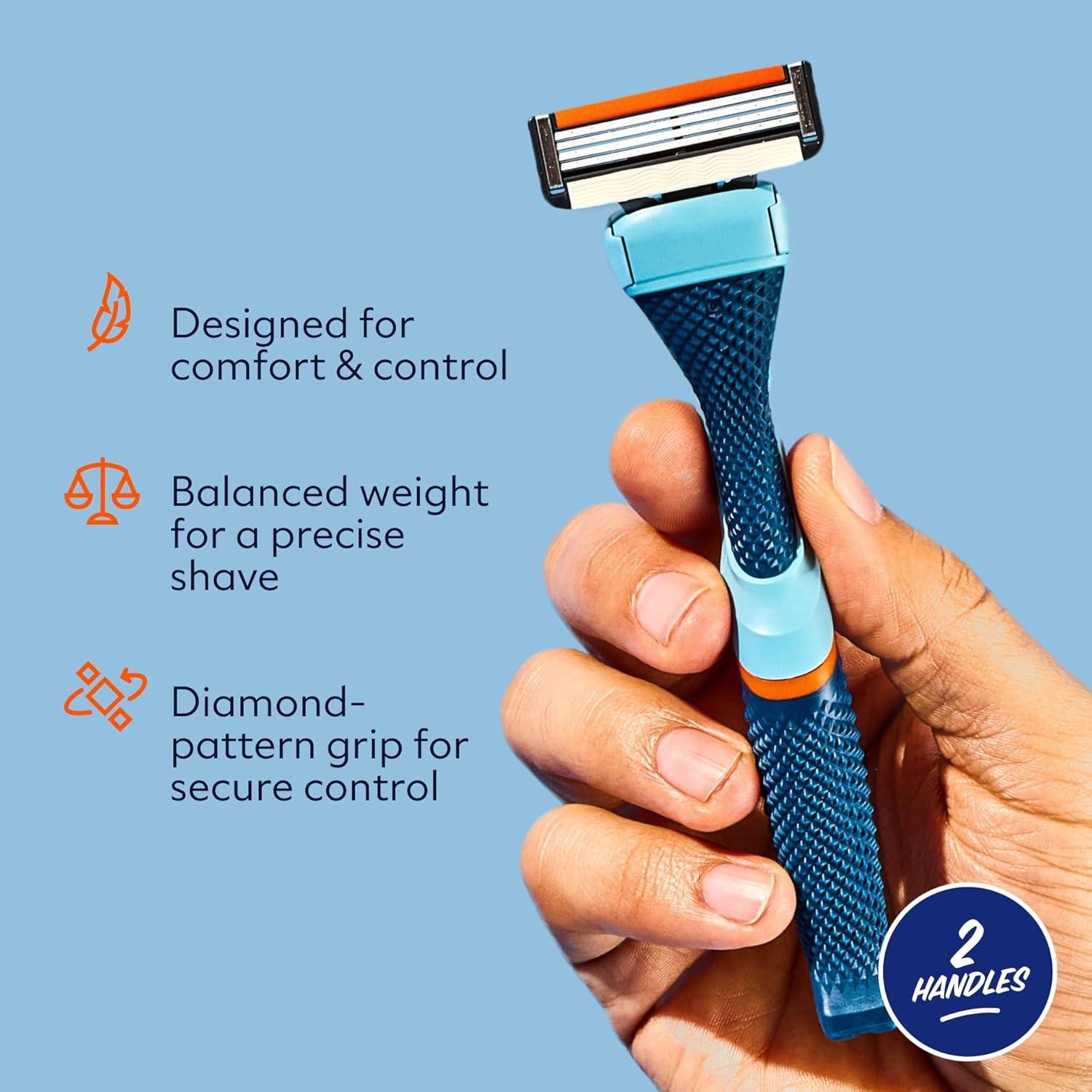 imageDollar Shave Club Razor Handle 2 Pack Green Replacement Razor Blade HandlesBlue