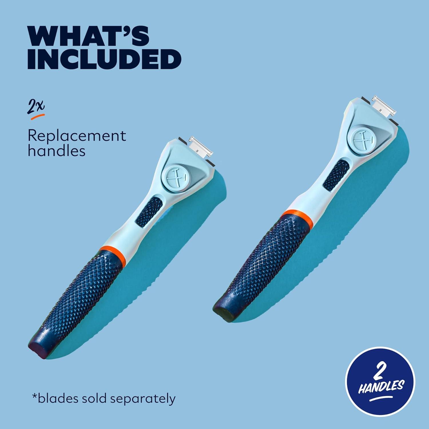 imageDollar Shave Club Razor Handle 2 Pack Green Replacement Razor Blade HandlesBlue