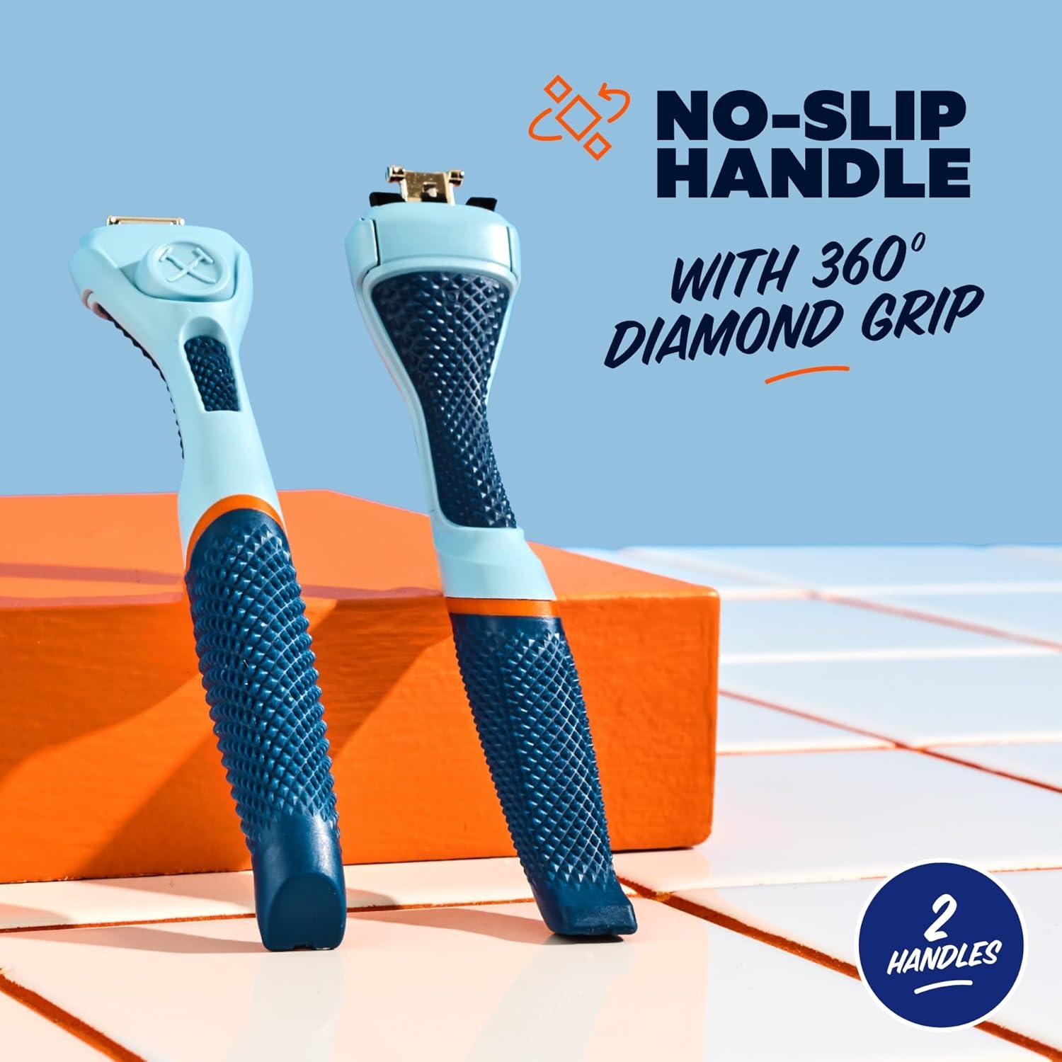 imageDollar Shave Club Razor Handle 2 Pack Green Replacement Razor Blade HandlesBlue