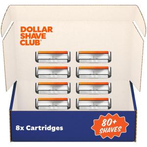 Dollar Shave Club | 4 Blade Razor Refills (8 Pack) | Swift Rinse Blades for Longer and Thicker Hair(8 Count (Pack of 1))