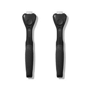 Dollar Shave Club | Razor Handle (2 Pack) Green | Replacement Razor Blade Handles(Black)