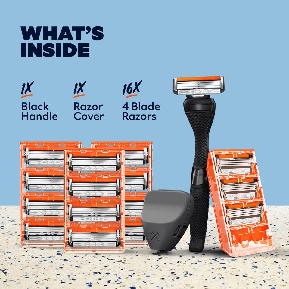 imageDollar Shave Club Bulk Shave Set 16 Swift Rinse Refill Cartridges 1 Handle Black 1 Razor Cover