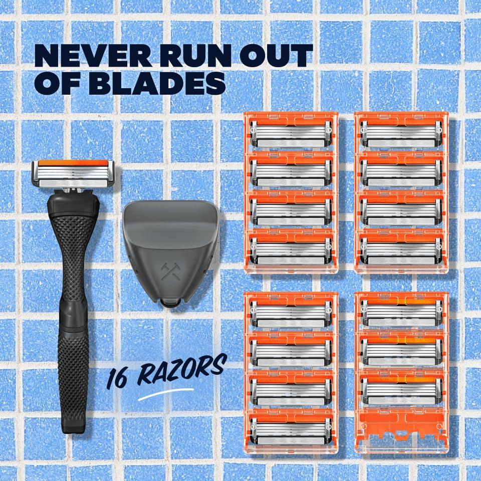 imageDollar Shave Club Bulk Shave Set 16 Swift Rinse Refill Cartridges 1 Handle Black 1 Razor Cover