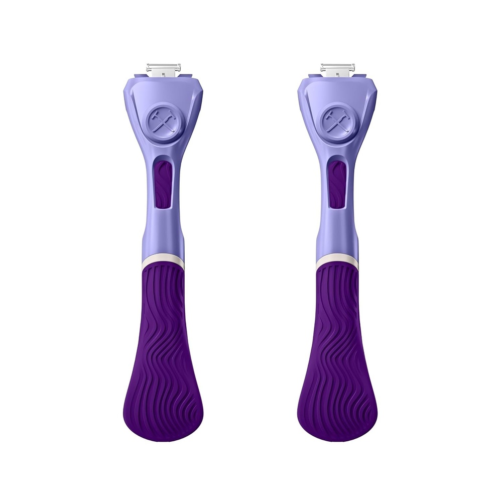 image:imageDollar Shave Club For Women  Maroon Wavy Grip Handle 2 Pack  Lightweight Ergonomic Handles for Every Curve Corner and Tricky Spot  Razors for Women Womens Razors for ShavingPurple