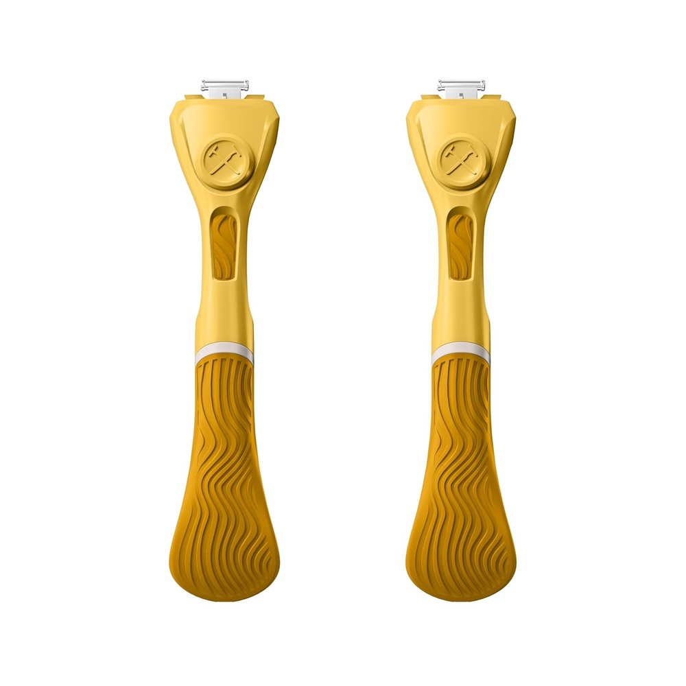 image:imageDollar Shave Club For Women  Maroon Wavy Grip Handle 2 Pack  Lightweight Ergonomic Handles for Every Curve Corner and Tricky Spot  Razors for Women Womens Razors for ShavingYellow