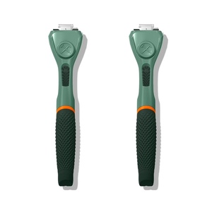 Dollar Shave Club For Women | Maroon Wavy Grip Handle 2 Pack | Lightweight, Ergonomic Handles for Every Curve, Corner, and Tricky Spot | Razors for Women, Womens Razors for Shaving(Green)